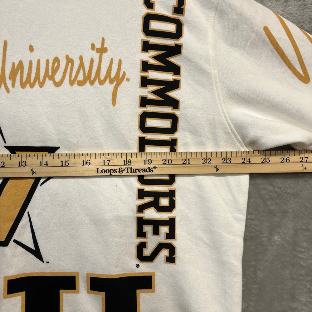 Vanderbilt University Commodores Sweatshirt Mens Medium White Anchor Down Locale - Picture 7 of 8